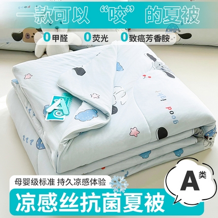 好梦来家纺（原锦茂家纺） 2025新款印花凉感丝抗菌夏被 大耳狗