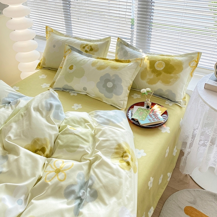 91家纺网 家纺一手货源 找家纺 2025新款亲肤磨毛四件套 静待花开