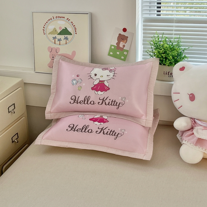 91家纺网 家纺一手货源 找家纺 博雅2025新款三丽欧冰丝单枕套 花花KT