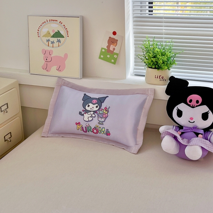 91家纺网 家纺一手货源 找家纺 博雅2025新款冰丝单枕套三丽欧，宇航员，卡皮 开心库洛米