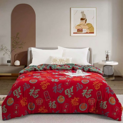 双层纱家居 2025新款双层纱大豆被夏被春秋被冬被被子被芯百福鱼