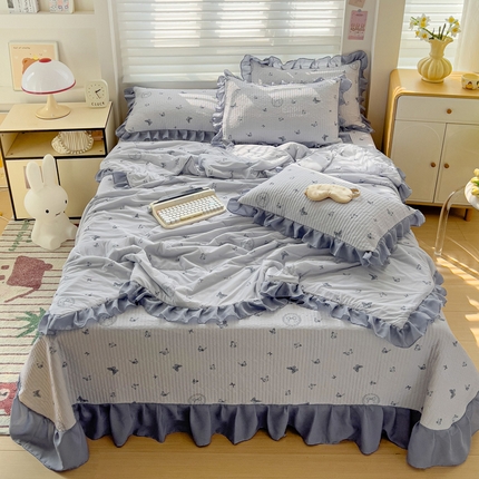 91家纺网 家纺一手货源 找家纺 （总）创爱家纺 2025新款凉感丝床盖款凉席夏被四件套