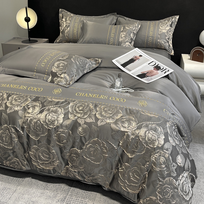 91家纺网 家纺一手货源 找家纺 （总）金阳光家纺 2025新款金丝提花浮雕水洗天丝四件套