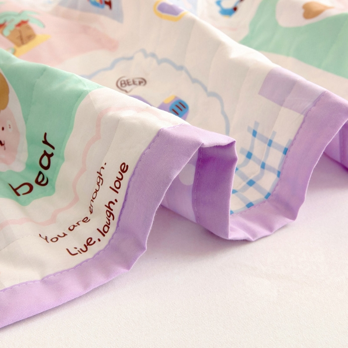 91家纺网 家纺一手货源 找家纺 梵赫   2025新款全棉卡通夏被 快乐旅行