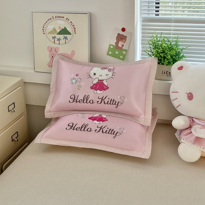 91家纺网 家纺一手货源 找家纺 博雅2025新款冰丝单枕套三丽欧，宇航员，卡皮 花花KT