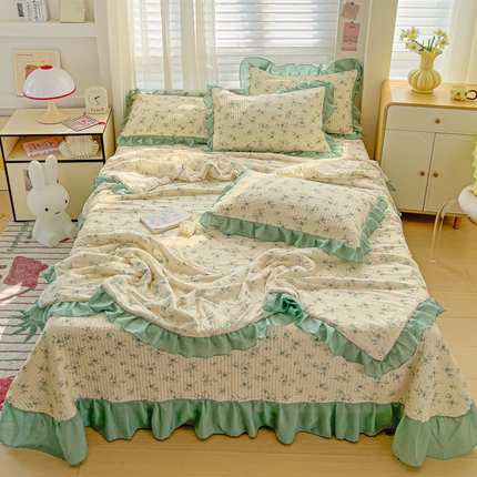 91家纺网 家纺一手货源 找家纺 （总）创爱家纺 2025新款凉感丝床盖款凉席夏被四件套