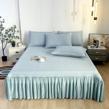 91家纺网 家纺一手货源 找家纺 （总）伊而梦蚊帐 2025新款A类3D凉感冰豆豆床裙款凉席席子