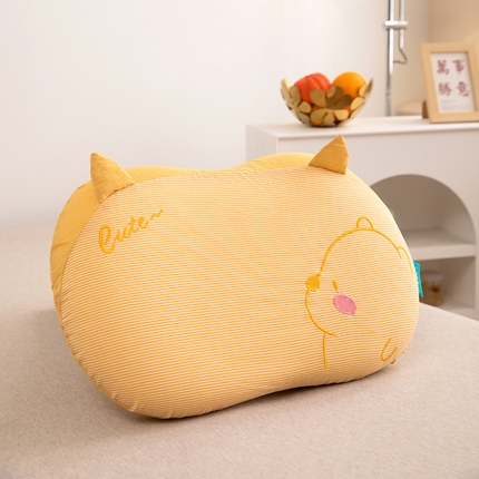 枕之坊 2025新款针织全棉纯棉学生猫肚枕枕头枕芯 黄色30x50x8cm/只