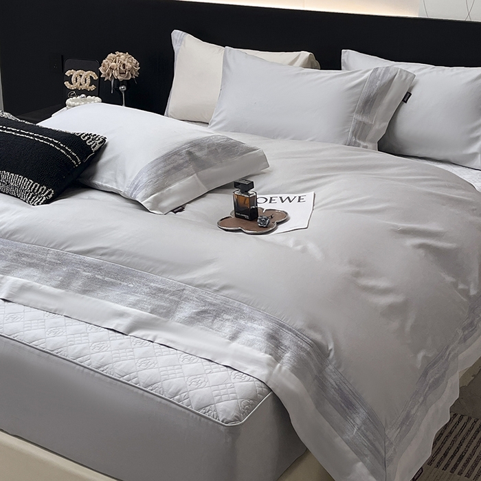 91家纺网 家纺一手货源 找家纺 春夏A类长绒棉夹棉床盖床笠四件套全棉纯棉纯色绗绣四季款保护罩高级感床上用品 瑾雅-蔓帝灰