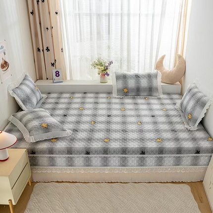 91家纺网 家纺一手货源 找家纺 （总）冬然 2025新款全棉防滑榻榻米垫子炕垫纯棉床盖夹棉床单纯棉床单