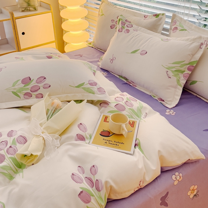 91家纺网 家纺一手货源 找家纺 2025新款亲肤磨毛四件套 时尚秀（兰）