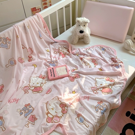 希诺2025新款三丽鸥多功能卡通婴幼儿毯子儿童凉感盖毯旅行毯 凉感毯-电话kt