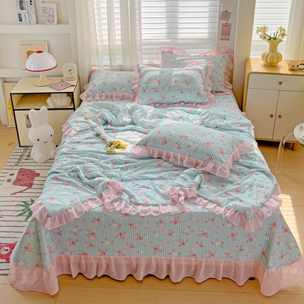 91家纺网 家纺一手货源 找家纺 （总）创爱家纺 2025新款凉感丝床盖款凉席夏被四件套