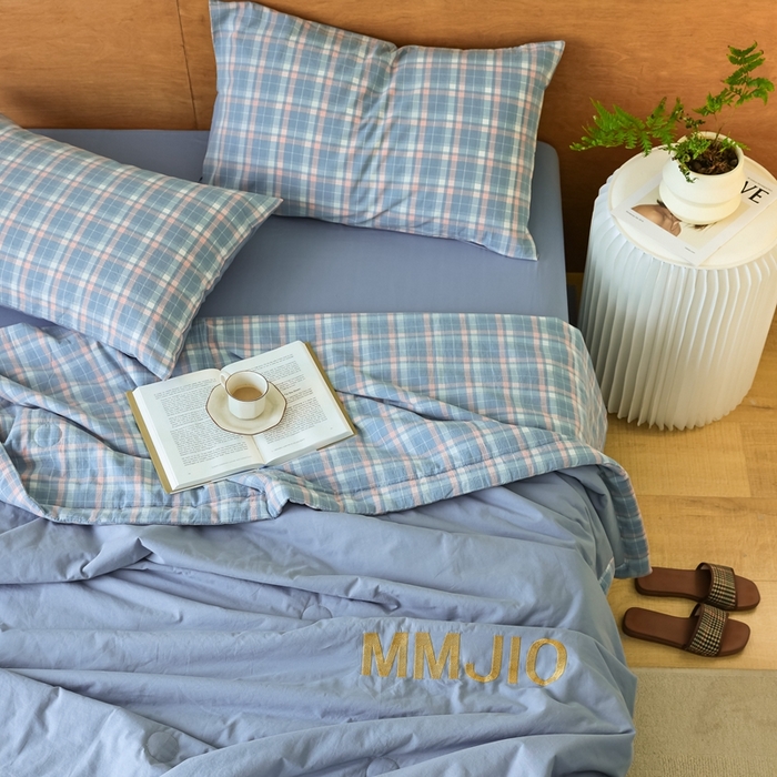 91家纺网 家纺一手货源 找家纺 寐眠2025新款全棉水洗棉刺绣夏被【夏被四件套】 冰川苍蓝