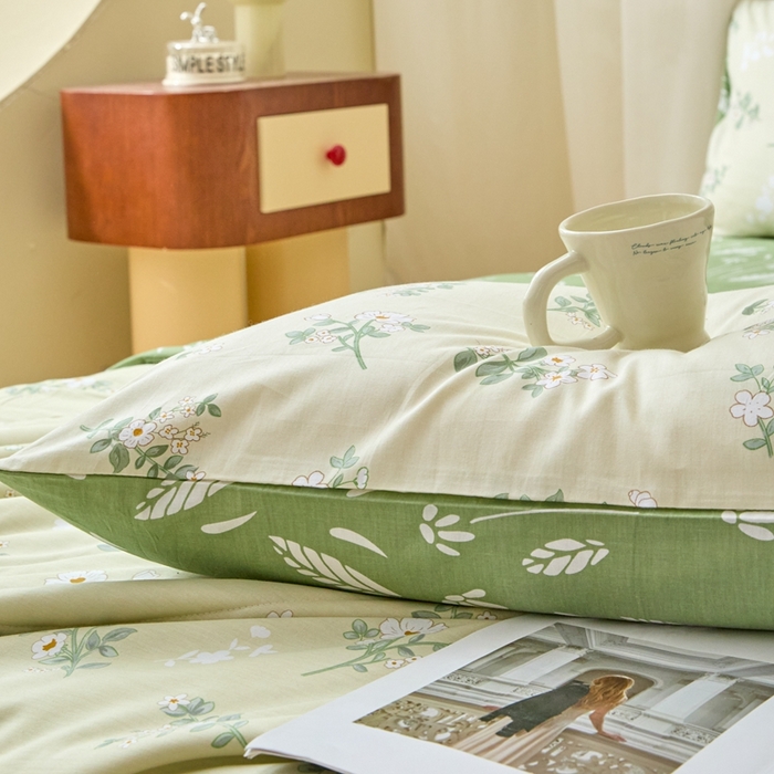 91家纺网 家纺一手货源 找家纺 珂博家纺2025新款亲肤全棉印花夏被 茶艺