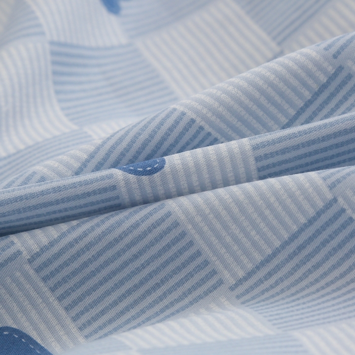 91家纺网 家纺一手货源 找家纺 圣锦家纺 2025新款全棉单被套满心欢喜-蓝