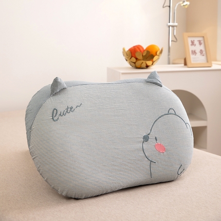 枕之坊 2025新款针织全棉纯棉学生猫肚枕枕头枕芯 灰色30x50x8cm/只