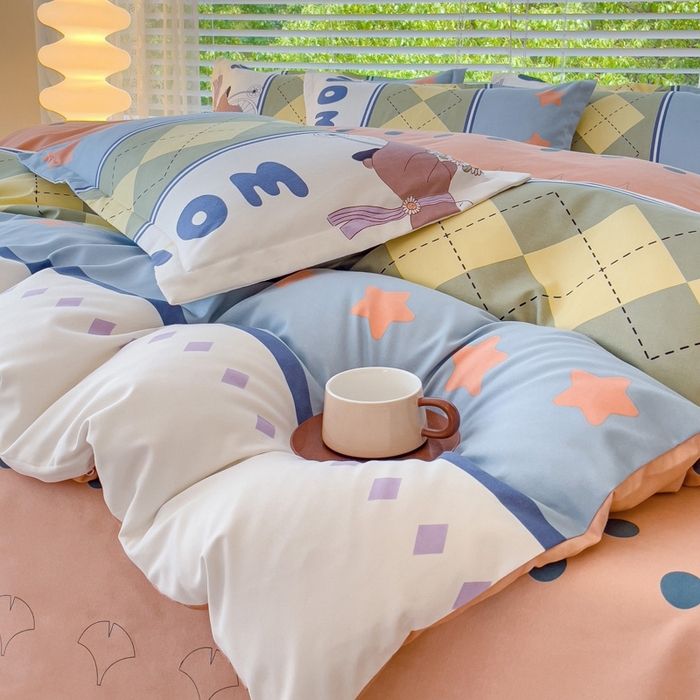 91家纺网 家纺一手货源 找家纺 2025新款亲肤磨毛四件套 欢乐假日