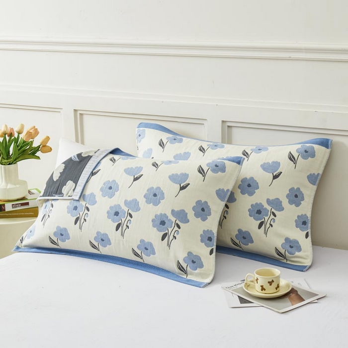 91家纺网 家纺一手货源 找家纺 2025新款纯棉加厚精梳棉纱布枕巾 夏至-米兰 52*78cm/对