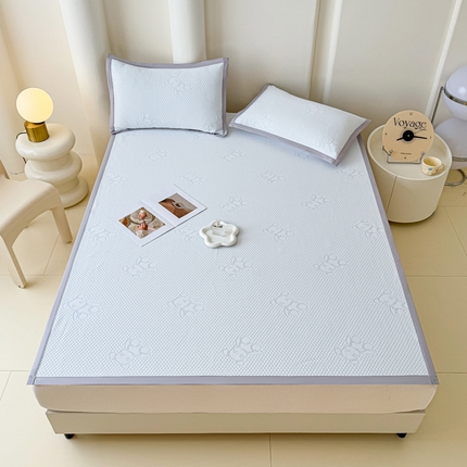 伊人坊 2025新款冰肌丝凉感冰豆豆凉席-凉席款-浅蓝