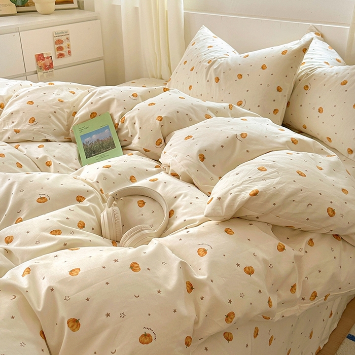 91家纺网 家纺一手货源 找家纺 田野2025新款13372全A全棉四件套 小南瓜