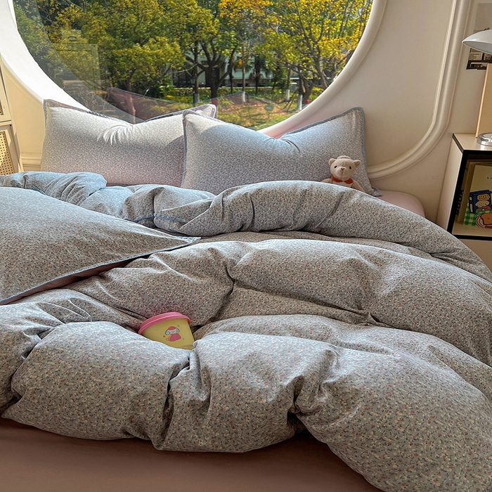 91家纺网 家纺一手货源 找家纺 葡萄家 2025爆款高克重彩色三角针A类针织双层纱四件套 提供买家秀 三寻