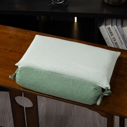 91家纺网 家纺一手货源 找家纺 （总）仁宇枕业 2025年新款新品 全棉水洗棉二合一可拆分全棉荞麦壳组合牵引枕 枕头枕芯