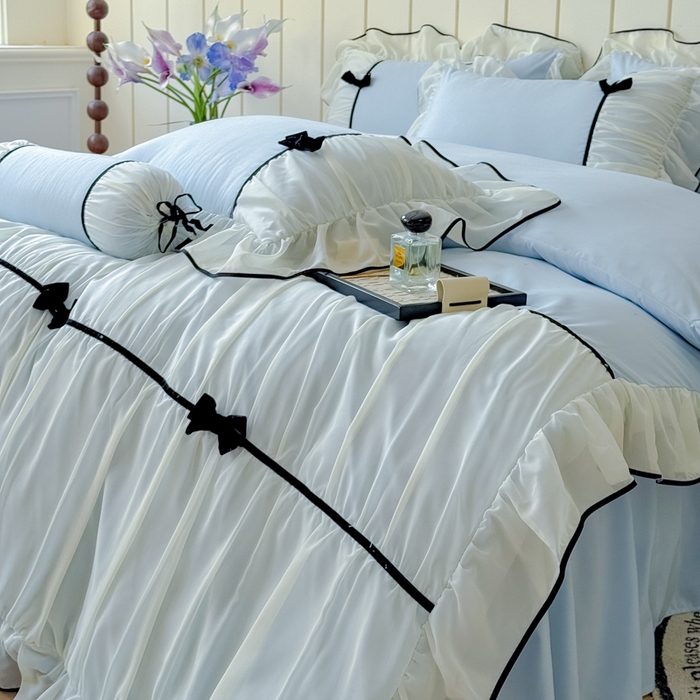 91家纺网 家纺一手货源 找家纺 狂想家（床边故事）2025赛琳法式高定四件套 赛琳晴空兰