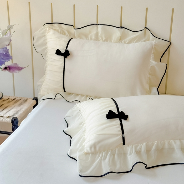 91家纺网 家纺一手货源 找家纺 狂想家（床边故事）2025赛琳法式高定四件套 赛琳奶昔白