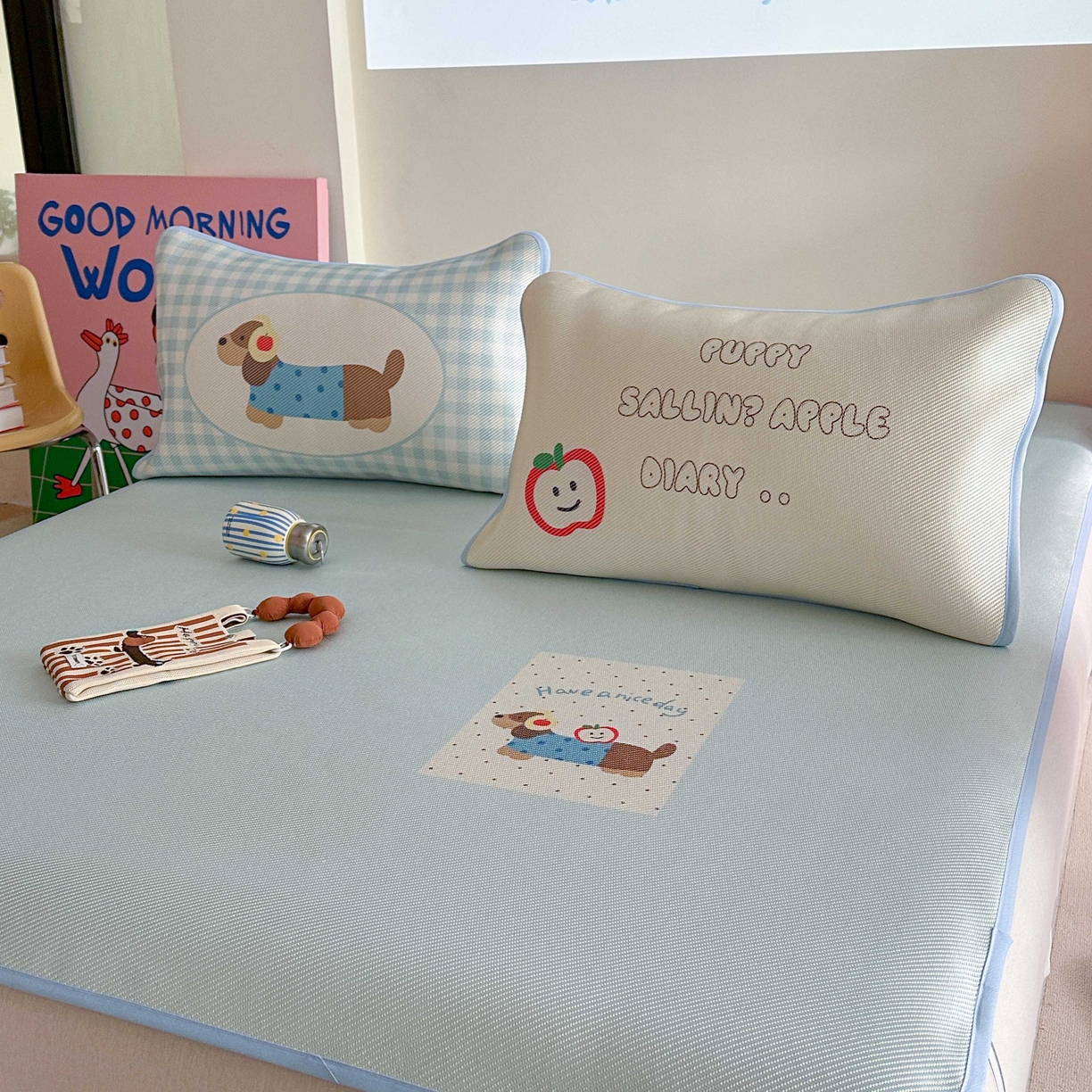 91家纺网 家纺一手货源 找家纺 （总）美乐迪家纺 2025新款数码印花养生冰藤凉席