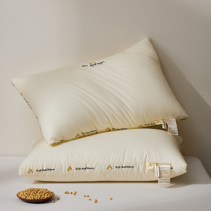 91家纺网 家纺一手货源 找家纺 昕科 2025新款全棉A类大豆纤维立体安睡枕头-高中低款-纯棉大豆纤维枕芯 大豆立体安睡-高枕
