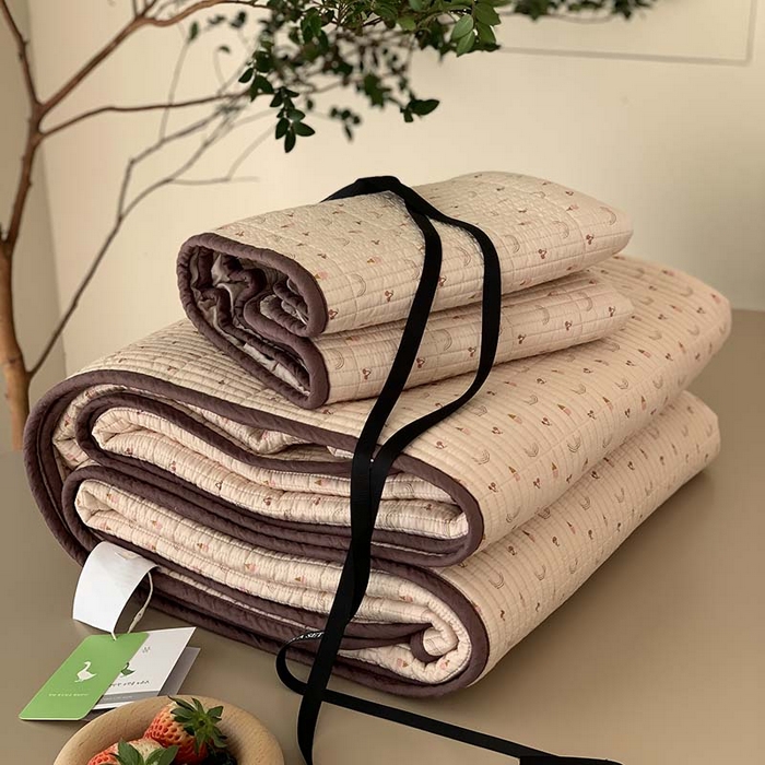 91家纺网 家纺一手货源 找家纺 汇庭 2025新款蔓莎床盖三件套系列-实拍 冰淇淋