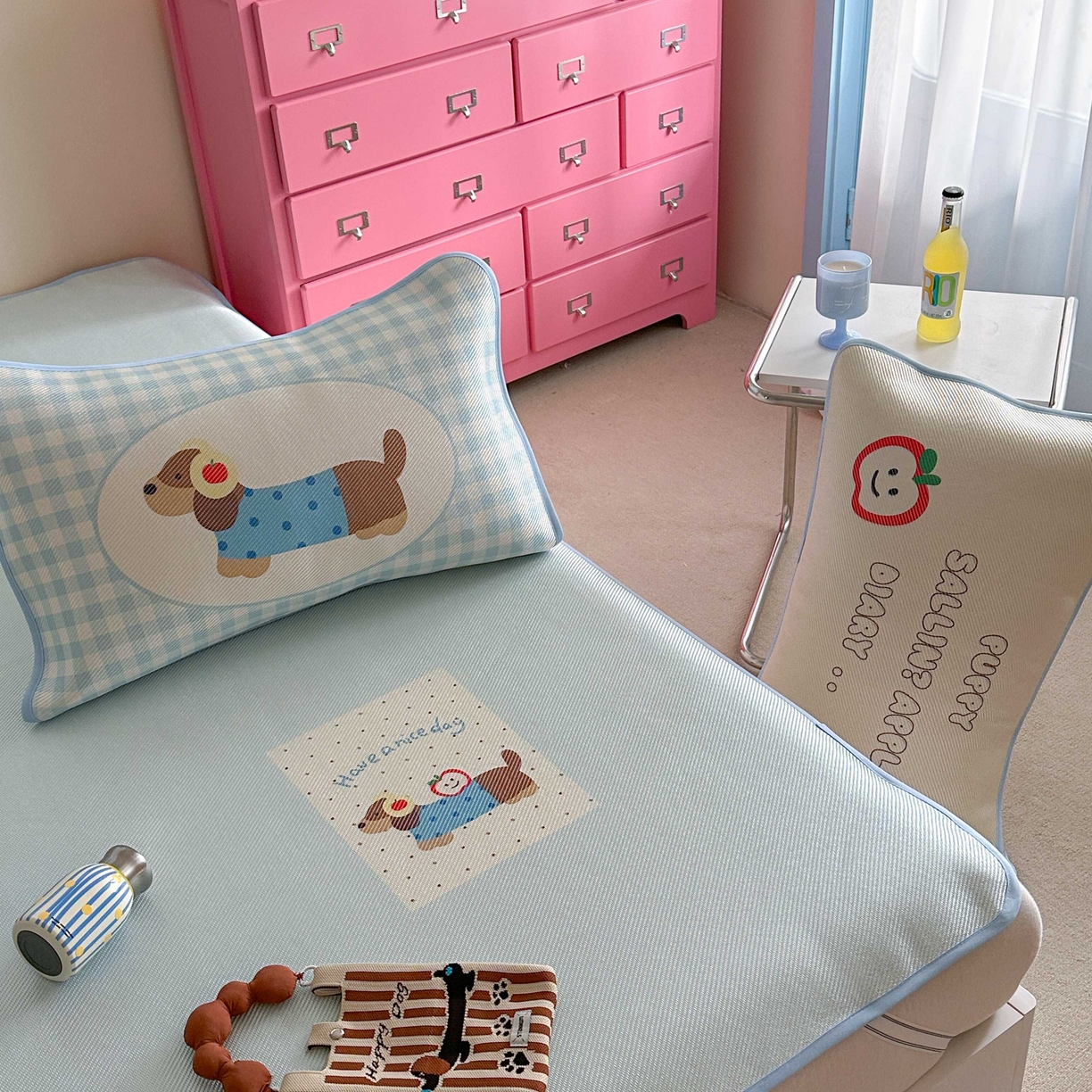 91家纺网 家纺一手货源 找家纺 （总）美乐迪家纺 2025新款数码印花养生冰藤凉席