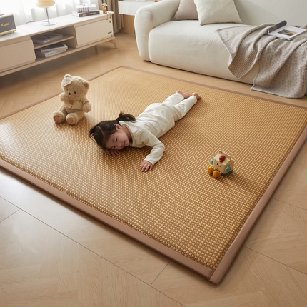 91家纺网 家纺一手货源 找家纺 昊川2025年新款藤席凉席地垫 玉米粒