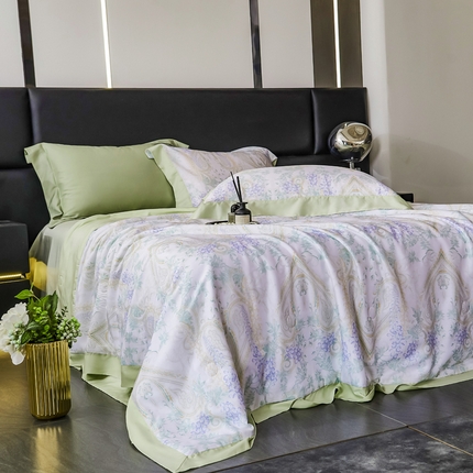 CINNY馨宜 2025新款 莱赛尔数码印花夏被四件套 梦境之翼