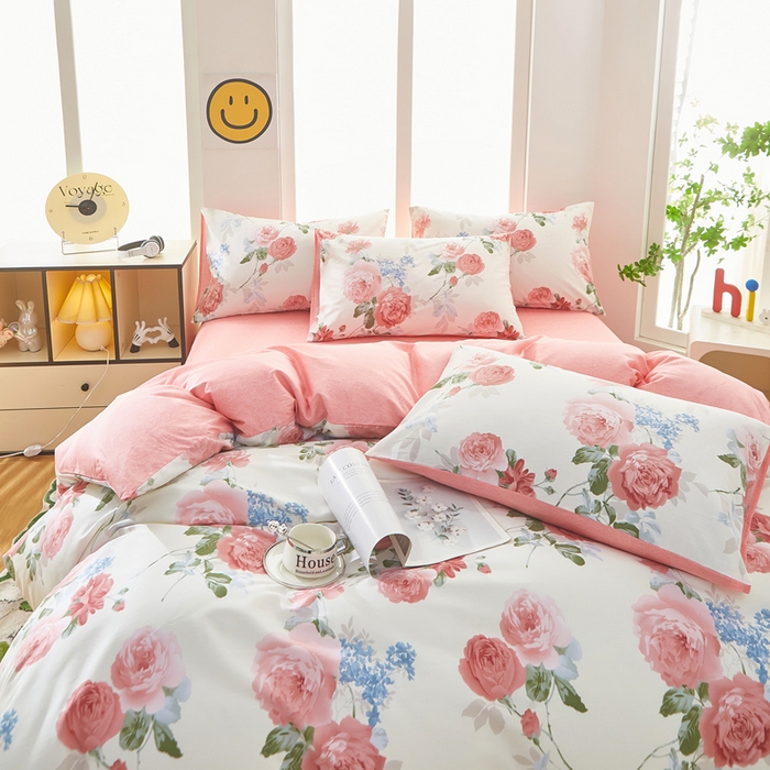 91家纺网 家纺一手货源 找家纺 黛妮雅 2025新款AB版全棉印花单被套床单枕套 锦上添花