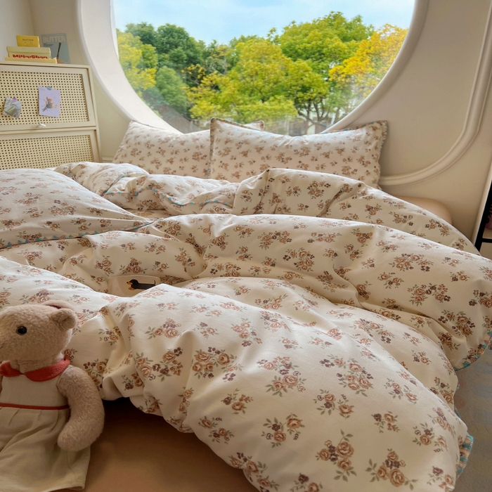 91家纺网 家纺一手货源 找家纺 葡萄家 2025爆款高克重彩色三角针A类针织双层纱四件套 提供买家秀 弥拉