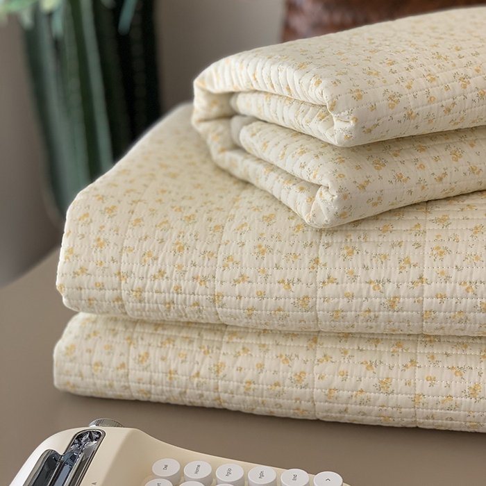 91家纺网 家纺一手货源 找家纺 汇庭 2025新款全棉床盖三件套-实拍 瑞芙蕾