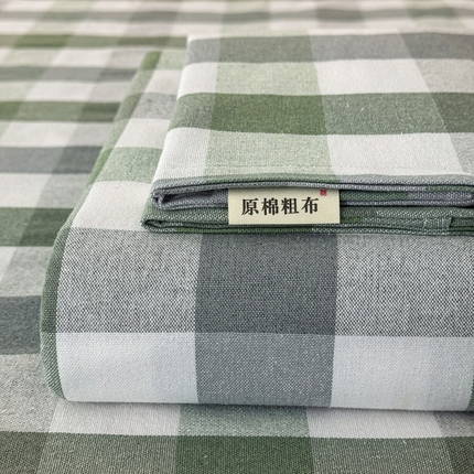首爱家纺 2025新款色织老粗布床单老粗布凉席三件套 森眸