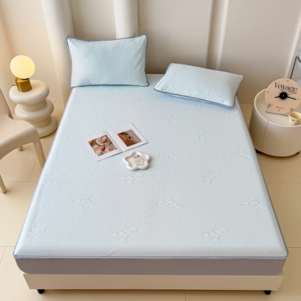 伊人坊 新款冰肌丝凉感冰豆豆凉席-床笠款 床笠款-深蓝