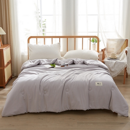 伊人坊 2025新款全棉印花夏被 摩卡灰