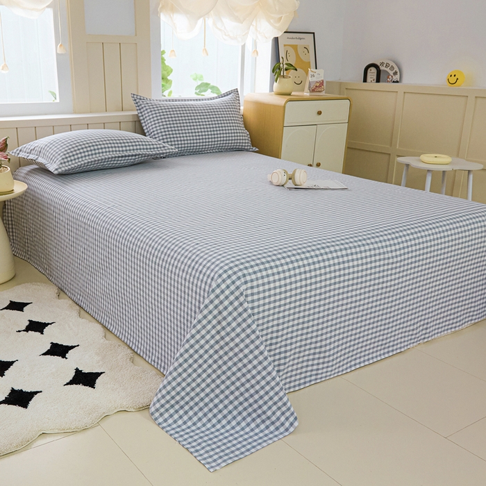 91家纺网 家纺一手货源 找家纺 首爱家纺 2025新款色织老粗布床单老粗布凉席三件套 淡墨