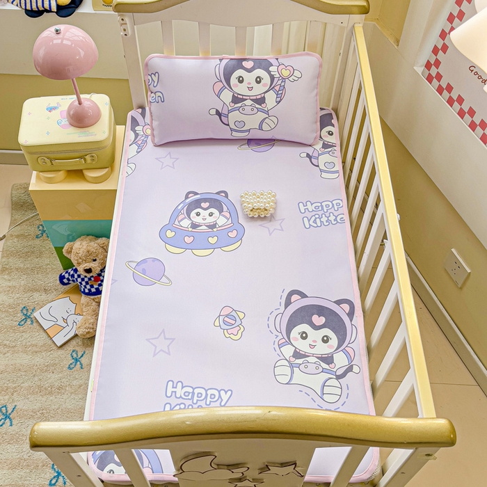 91家纺网 家纺一手货源 找家纺 富馨莱 2025新款幼儿园冰丝席A类抗菌儿童空调席支持定制尺寸 淘气喵