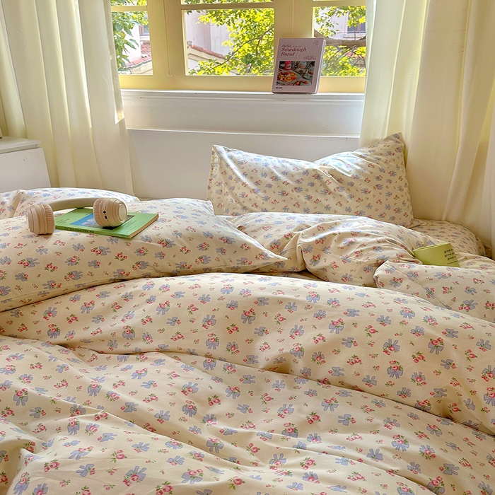 91家纺网 家纺一手货源 找家纺 田野2025新款13372全A全棉四件套 贝拉