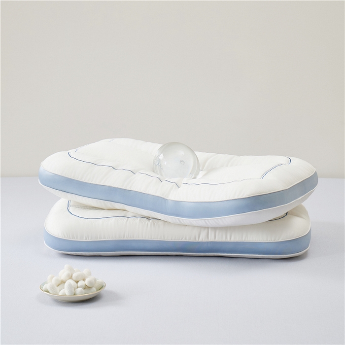 91家纺网 家纺一手货源 找家纺 （总）昕科 2025新款蚕丝蝴蝶立体枕头-莱赛尔天丝桑蚕丝绣花枕芯蝴蝶刺绣枕