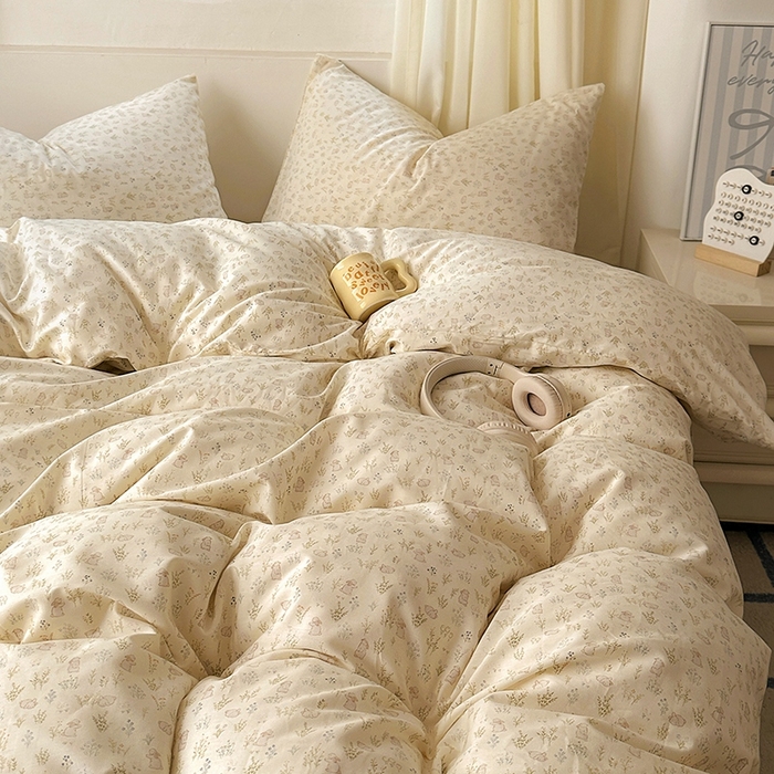 91家纺网 家纺一手货源 找家纺 田野2025新款13372全A全棉四件套 丛林兔