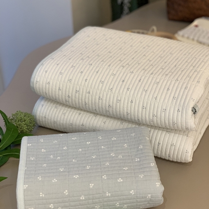 汇庭 2025新款全棉床盖三件套-实拍 小小樱桃蓝