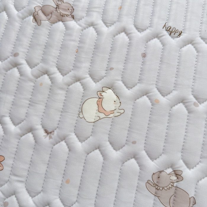 91家纺网 家纺一手货源 找家纺 慕尚家纺  2025春夏新款乳胶凉席水洗棉夏被夏凉被空调被三件套四件套 中国白兔