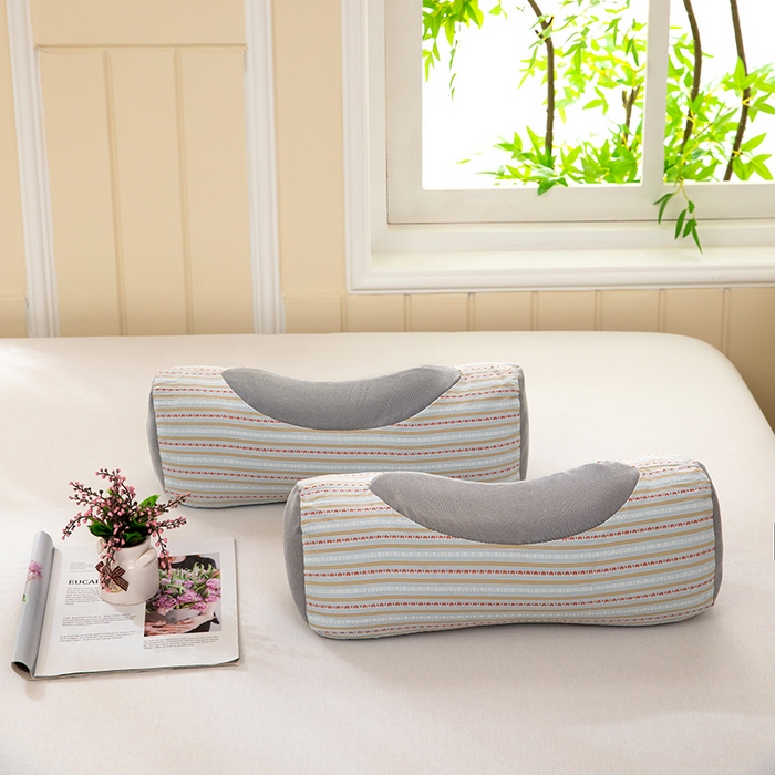 91家纺网 家纺一手货源 找家纺 2025新款宫廷条纹荞麦枕枕头枕芯 蓝色