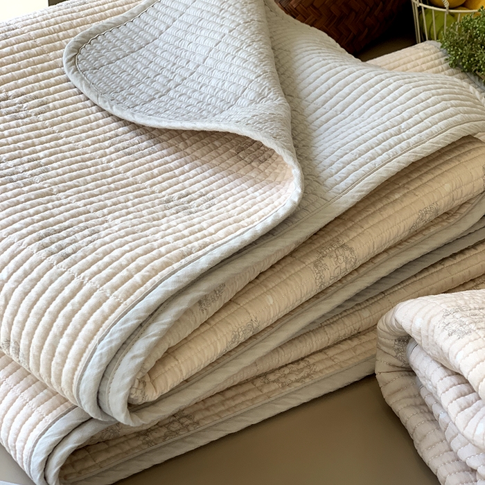 91家纺网 家纺一手货源 找家纺 汇庭 2025新款全棉床盖三件套-实拍 雪宝庄园